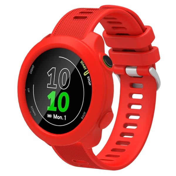 Garmin Forerunner 158 silikoninen korvaava hihna Kellon hihna ja suojakotelo - Punainen Red