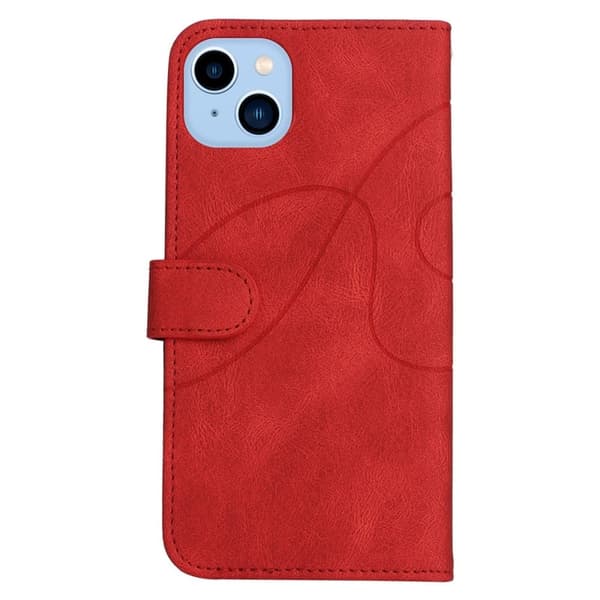 Teksturoitu nahkakotelo hihnalla iPhone 14 Plus - Punainen Red