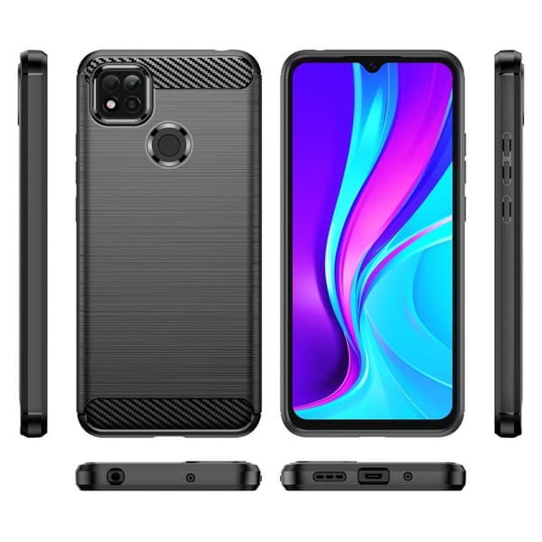 Carbon Flex Etui Xiaomi Poco C3 / C31 / 9 Activ - Svart Black
