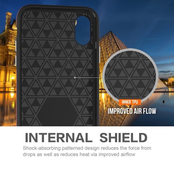 iPhone X Rigid Tekstur TPU Etui - Sølv Silver grey