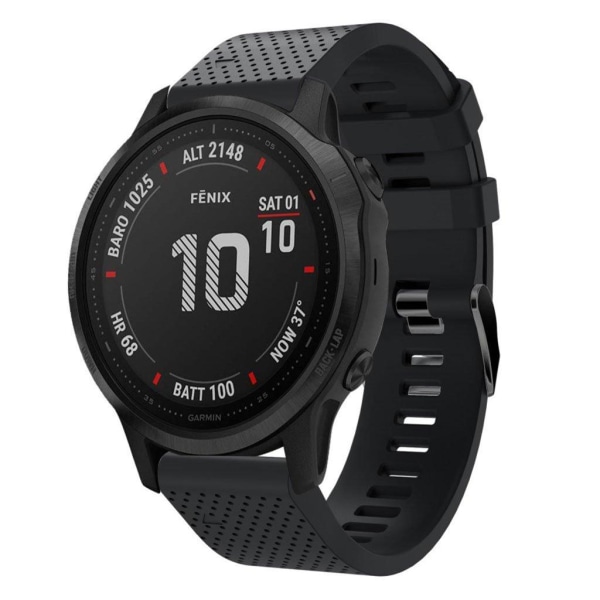 Garmin Fenix 6S klockarmband i silikon - Svart Svart