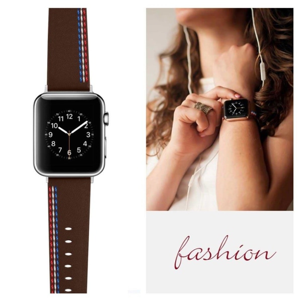 Apple Watch Series 4 40mm genuine leather watch band - Chocolate Brun