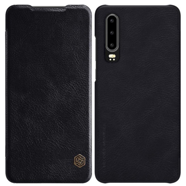 NILLKIN Qin Huawei P30 leather case - Black Black