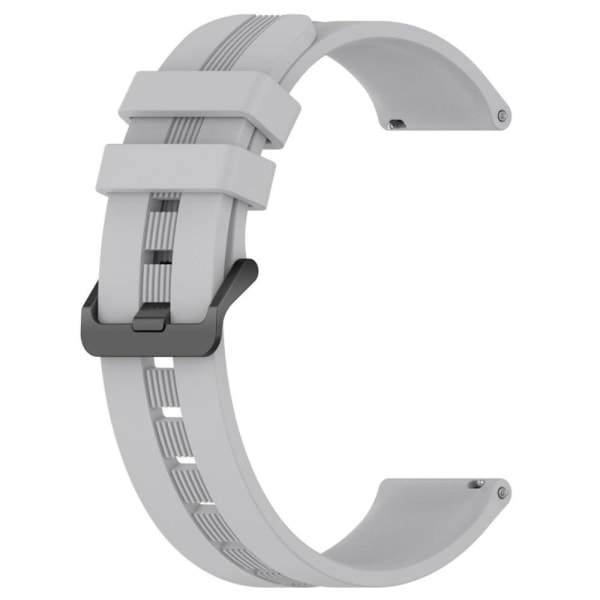 22mm Universal textured silicone watch strap - Grey Silver grey