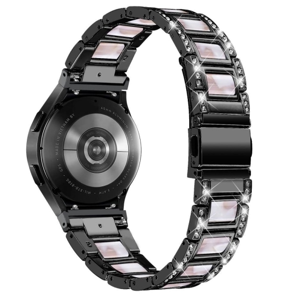 Rhinestone urrem i rustfrit stål til Samsung Galaxy Watch 4 - Sort / Pink Mix Black