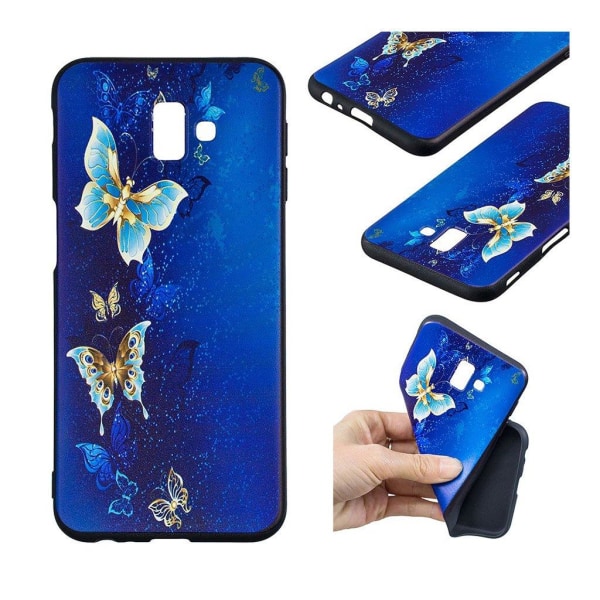 Samsung Galaxy J6 Plus (2018) mønstered blødt etui - Sommerfugl Multicolor