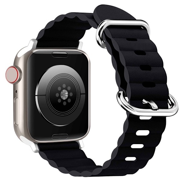 Apple Watch Series 8 (41mm) klockarmband i äkta läder - Midnatt Blå