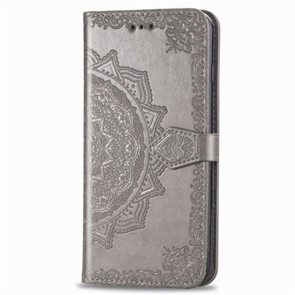 Mandala Samsung Galaxy A41 Etui - Grå Silver grey