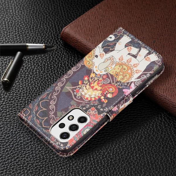 Wonderland Samsung Galaxy A53 5G Flippetui - Blomst og Elefant Multicolor