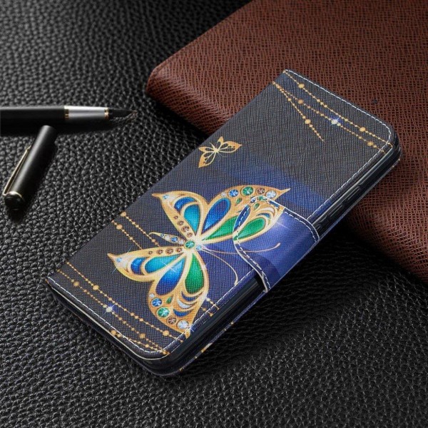 Wonderland Xiaomi Redmi 9C Flip etui - Sommerfugl Black