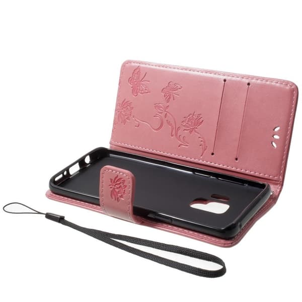 Samsung Galaxy S9 Etui laget av kunstlær og silikon - Lys rosa Pink