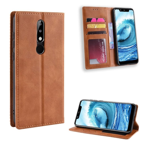 Bofink Vintage läder Nokia 5.1 Plus fodral - Brun Brun