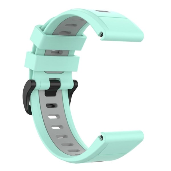 Garmin Fenix 7X dual-color silicone watch strap - Teal / Grey Grön