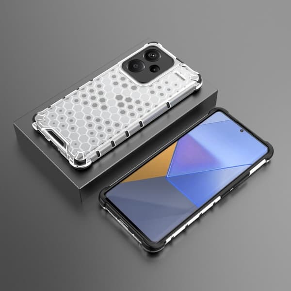 Bofink Honeycomb Xiaomi Redmi Note 13 Pro Plus skal - Grå Silvergrå