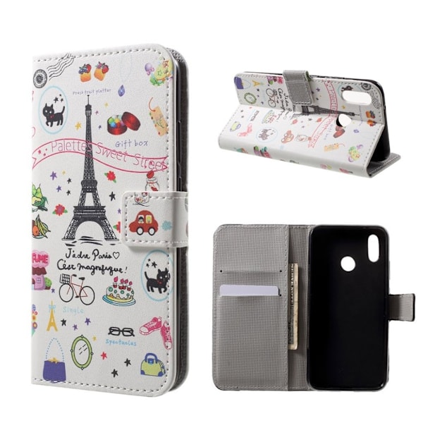 Huawei P20 Lite Printet Mønster PU læder flip etui - Palettes sød gade Multicolor