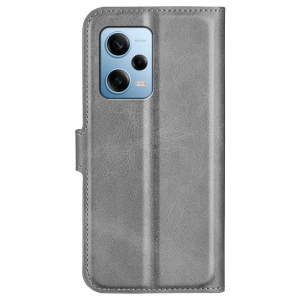 Hållbart konstläder Xiaomi Redmi Note 12 Pro fodral med plånbok - Silver/Grå Silvergrå