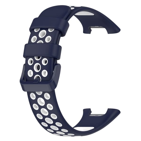 Tvåfärgat klockarmband i silikon för Xiaomi Mi Band 7 Pro - Midnattsblå / Vit Blå