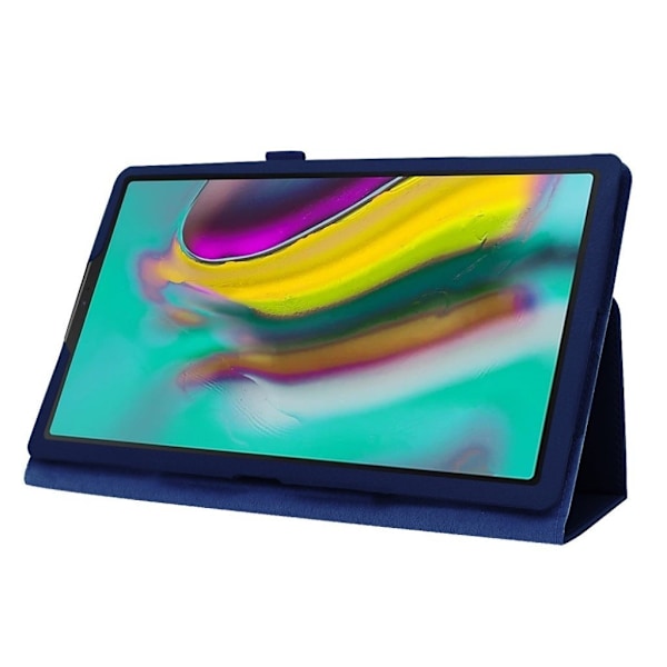 Samsung Galaxy Tab S5e litchi-nahkakotelo - Tummansininen Blue