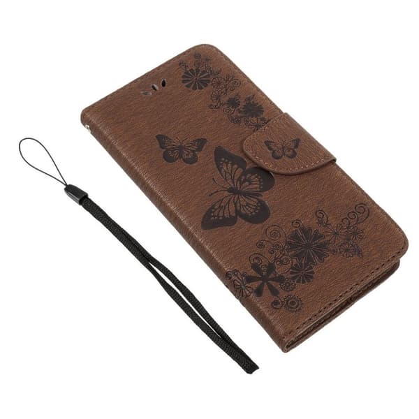 Samsung Galaxy A3 (2017) Avtrykk Lær Flip Etui - Brun Brown