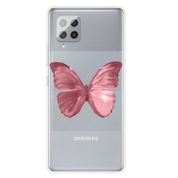 Butterfly läder Samsung Galaxy M62 / Samsung Galaxy F62 fodral - Rosa Rosa