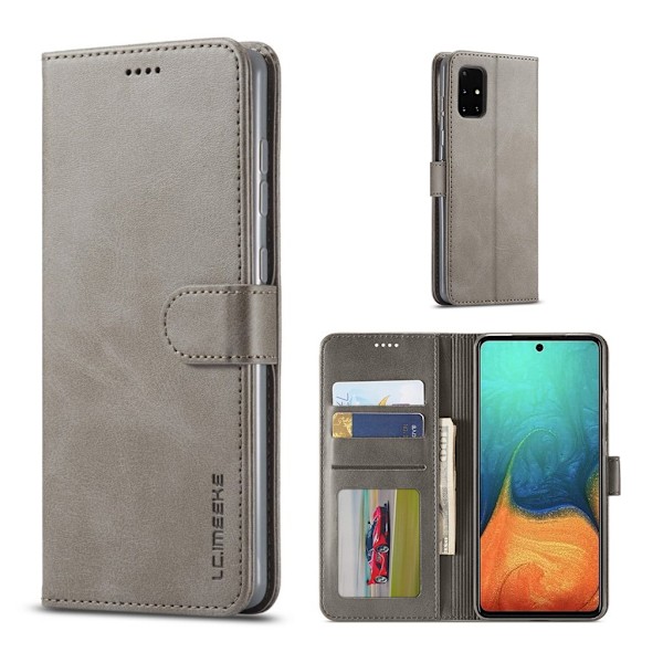 LC.IMEEKE Samsung Galaxy A71 5G Flip Case - Grey Silver grey