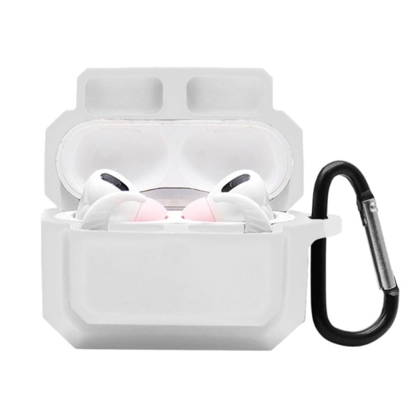 3-in-1 AirPods Pro silicone case with ear tip + carabiner - Whit Vit