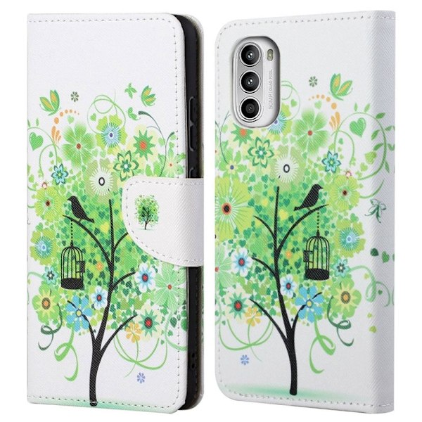 Wonderland Motorola Moto G52 flip etui - Grønt Træ Green