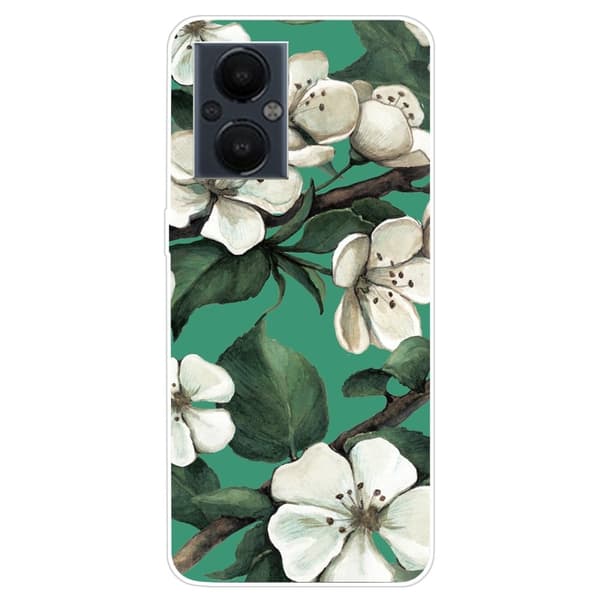Deco OnePlus Nord N20 5G Etui - Hvite Blomster White