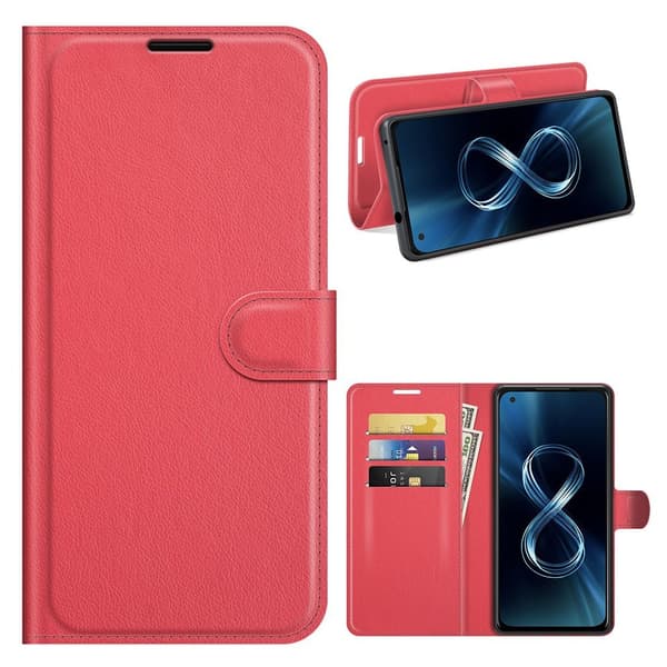 Classic Asus Zenfone 8 flip kuoret - Punainen Red