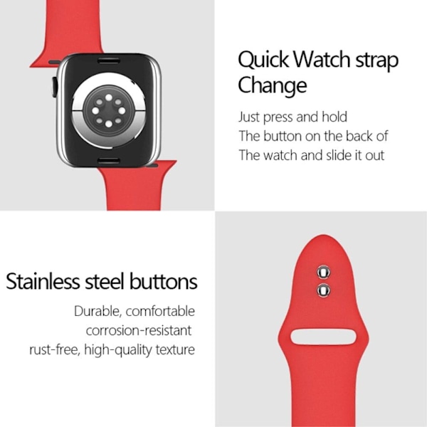 Apple Watch Series 8 (41mm) yksinkertainen silikoninen ranneke - Valkoinen White