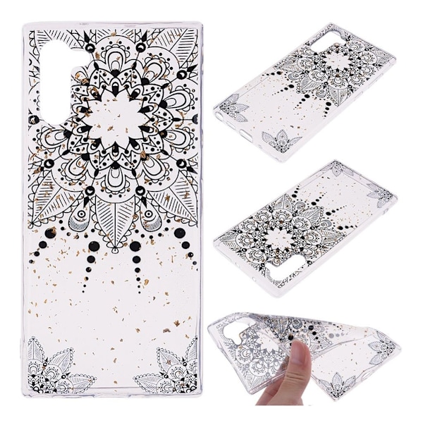 Deco Samsung Galaxy Note 10 deksel - Svart blomst Black