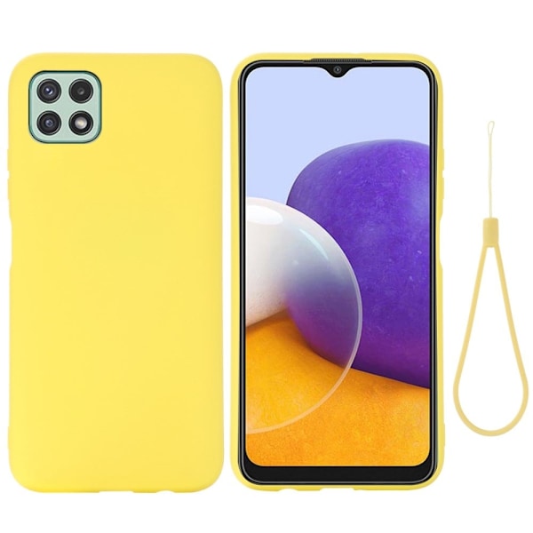 Matt Samsung Galaxy A22 5G skal av flytande silikon - Gul Gul