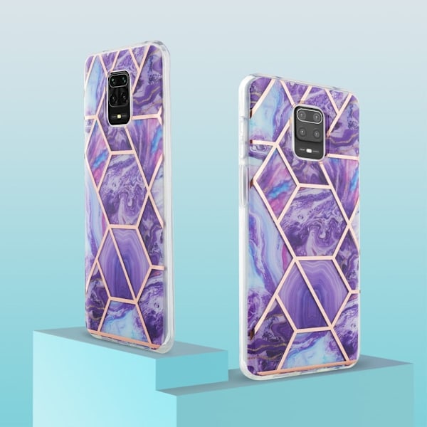 Marble Xiaomi Redmi Note 9 Pro Max / 9 Pro / 9s Etui - Mørkelilla Purple