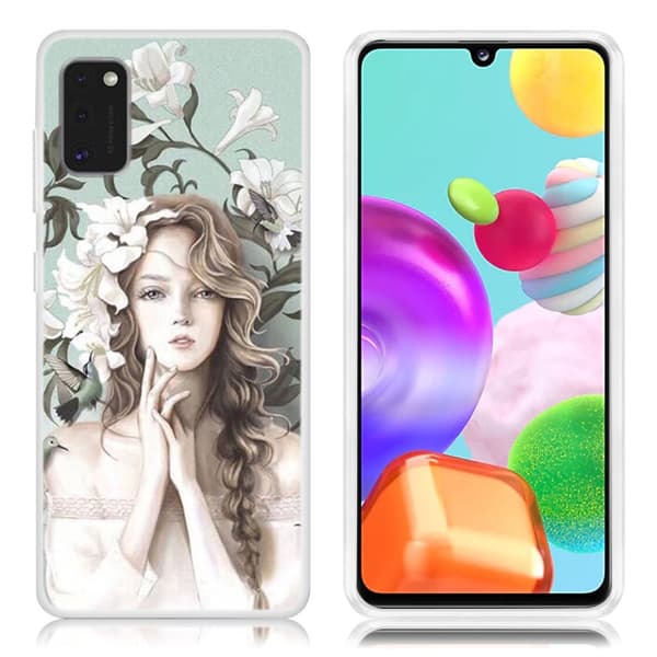 Deco Samsung Galaxy A41 skal - Vacker Flicka Vit