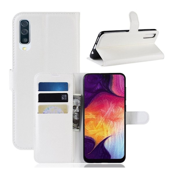 Sasmung Galaxy A50 litchi læderetui - Hvid White