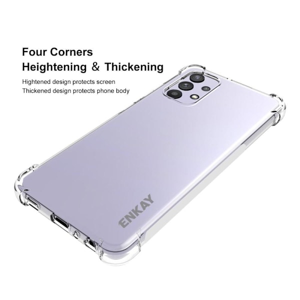 ENKAY genomskinligt droppsäkert fodral för Samsung Galaxy A32 Transparent