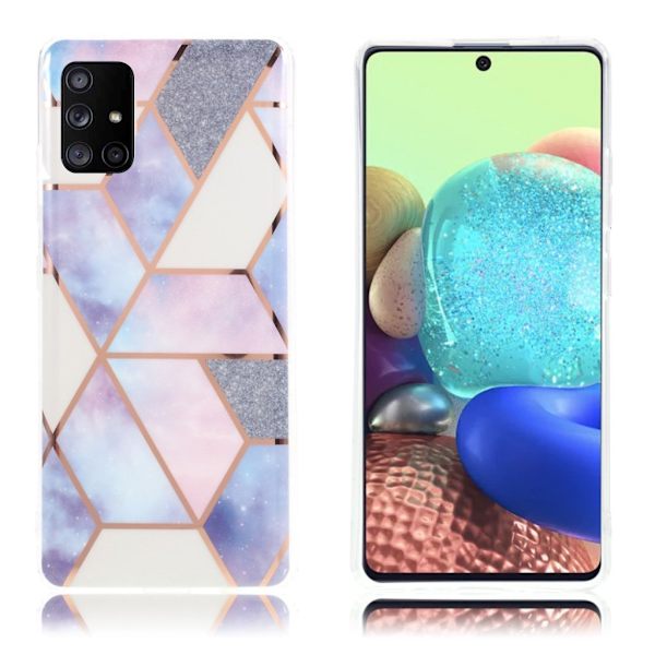 Marble Samsung Galaxy A71 5G Etui - Blå / Hvit / Sølv Multicolor