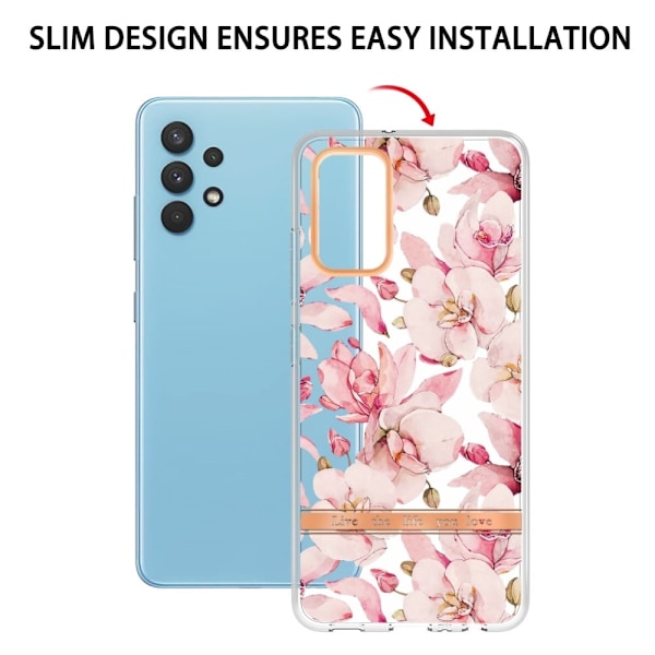 Supertunt och tåligt mjukpärmfodral för Samsung Galaxy A32 - Rosa Gardenia Rosa