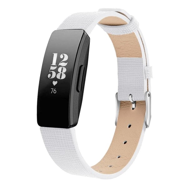 Fitbit Inspire / Inspire HR neliökuvioinen aito nahkakellon hihna - Valkoinen / Koko: S White