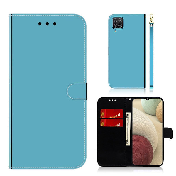 Mirror Samsung Galaxy A12 5G flip case - Sininen Blue