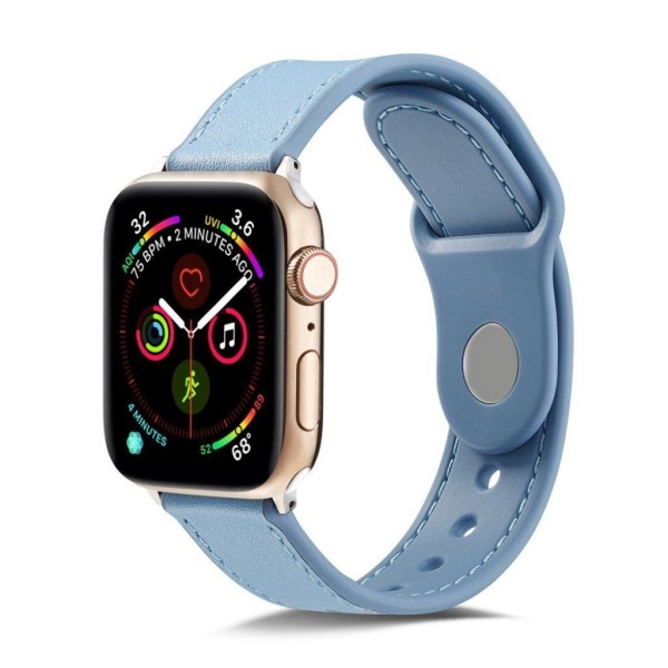 Apple Watch Series 4 44mm aitoa nahkaa oleva ranneke - Sininen Blue