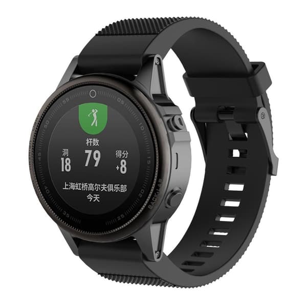 Garmin Fenix 5S klockarmband silikon - Svart Svart
