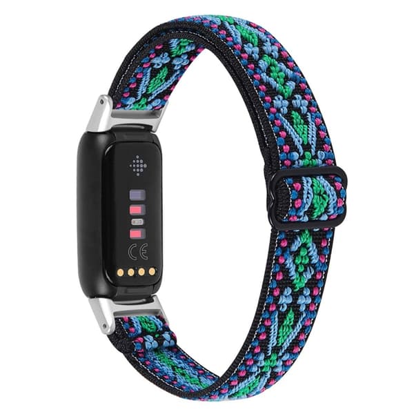 Fitbit Luxe elastisk nylon-urrem - Blå / Blå Blue