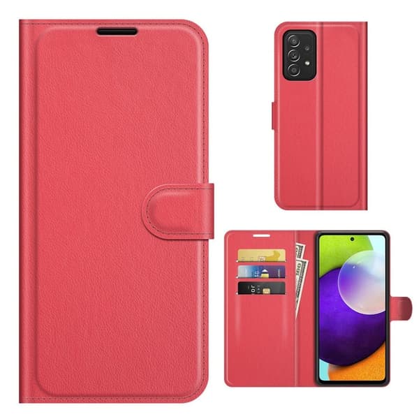 Classic Samsung Galaxy A52s 5G / A52 5g / A52 Flippetui - Rød Red