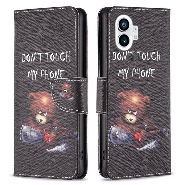 Wonderland Nothing Phone (1) Flip Etui - Bjørn Black