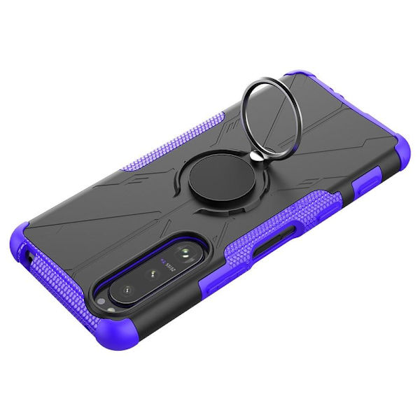 Kickstand-skydd med magnetisk platta för Sony Xperia 5 III - Lila Lila