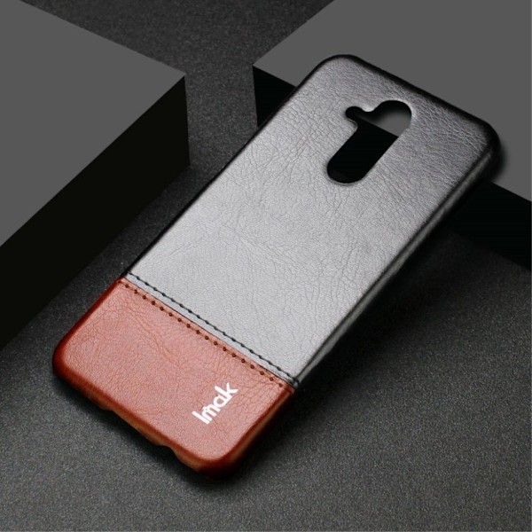 Huawei Mate 20 Lite IMAK kova muovinen suojakuori pinnoitettu kestävällä synteetti nahalla - Ruskea/ Musta Multicolor