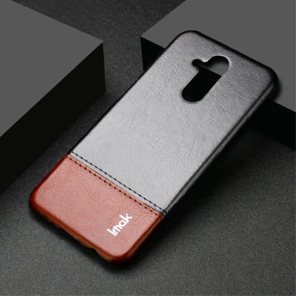 IMAK Huawei Mate 20 Lite Ruiyi Series läderfodral - Svart / Brun multifärg
