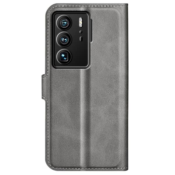 Læretui med Lommebok til ZTE Axon 40 Ultra - Grå Silver grey