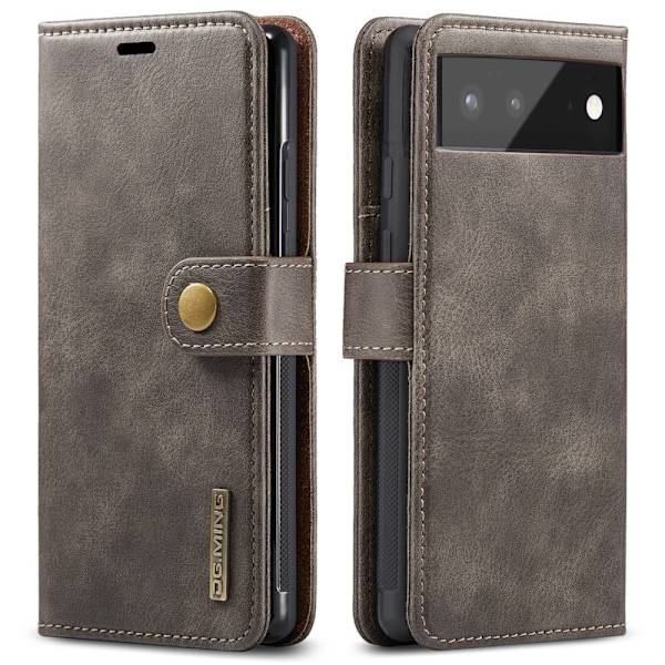 DG.Ming Google Pixel 6 2-in-1 Lompakko Suojakotelo - Harmaa Silver grey
